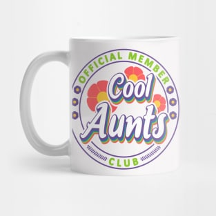 Official Member Cool Aunts Club Flowers Retro Mug